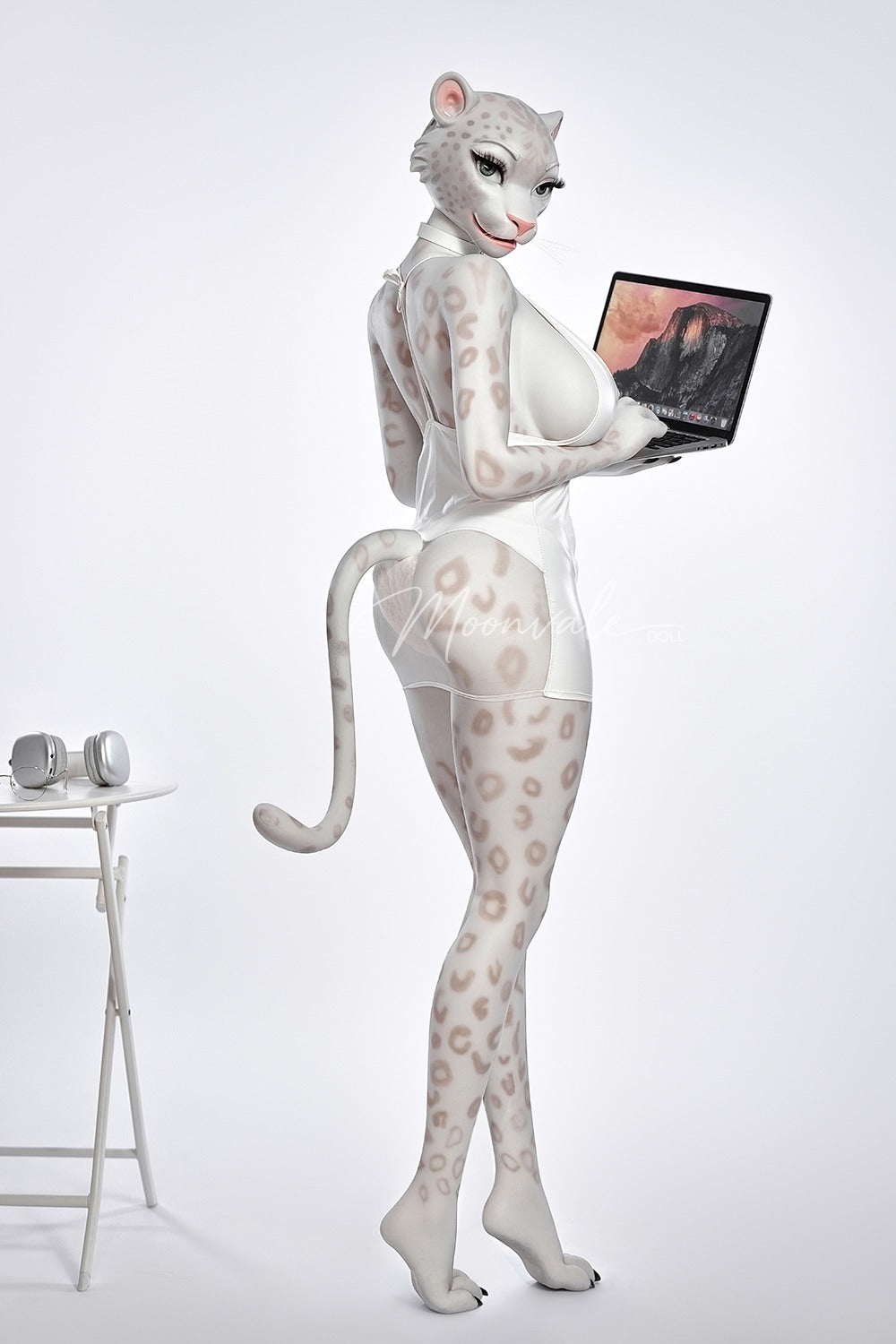 165cm/5ft5 D-cup Full Silicone Furry Sex Doll Velara White