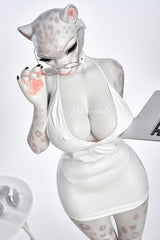 165cm/5ft5 D-cup Full Silicone Furry Sex Doll Velara White