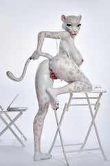 165cm/5ft5 D-cup Full Silicone Furry Sex Doll Velara White