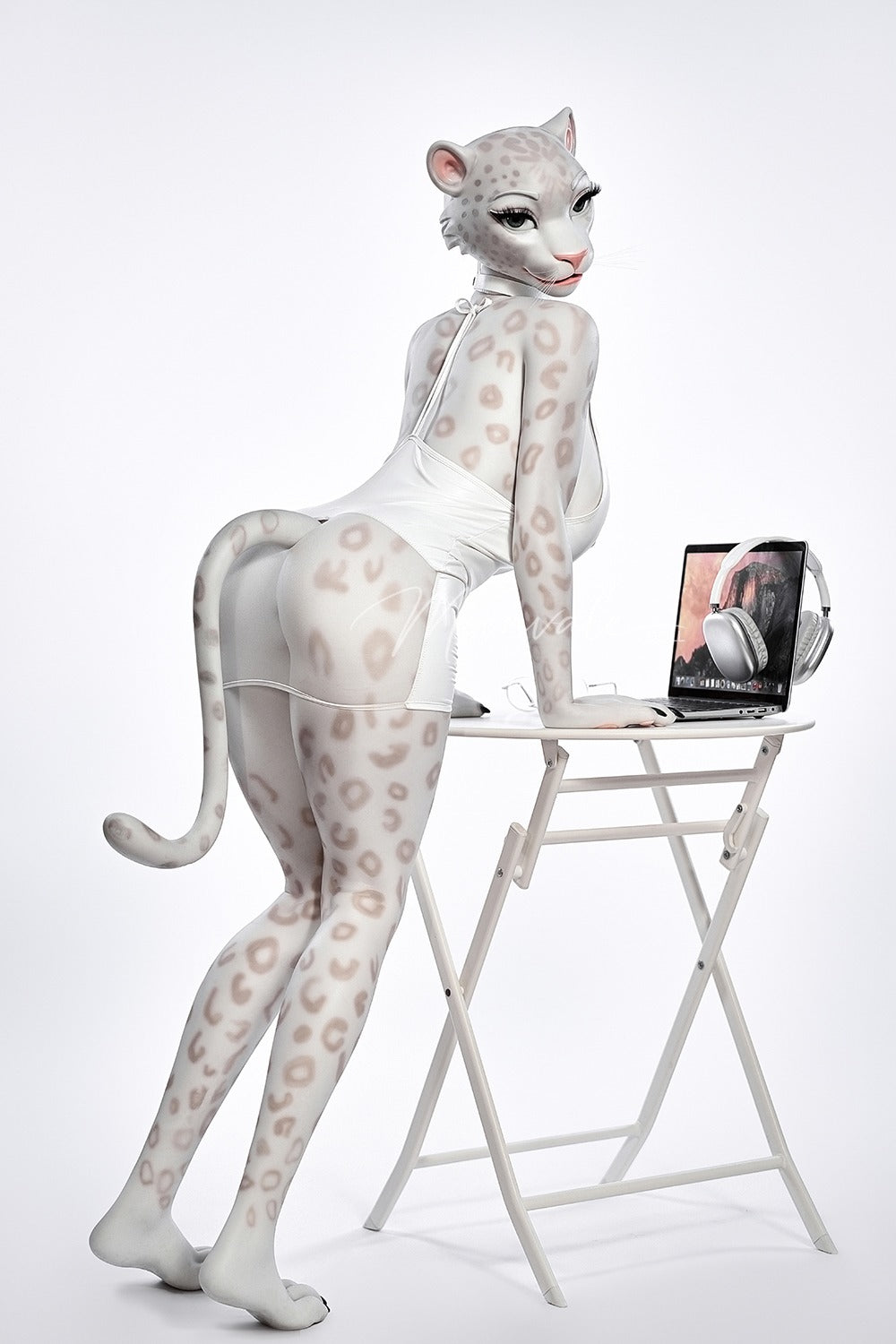 165cm/5ft5 D-cup Full Silicone Furry Sex Doll Velara White