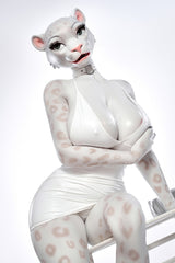 165cm/5ft5 D-cup Full Silicone Furry Sex Doll Velara White