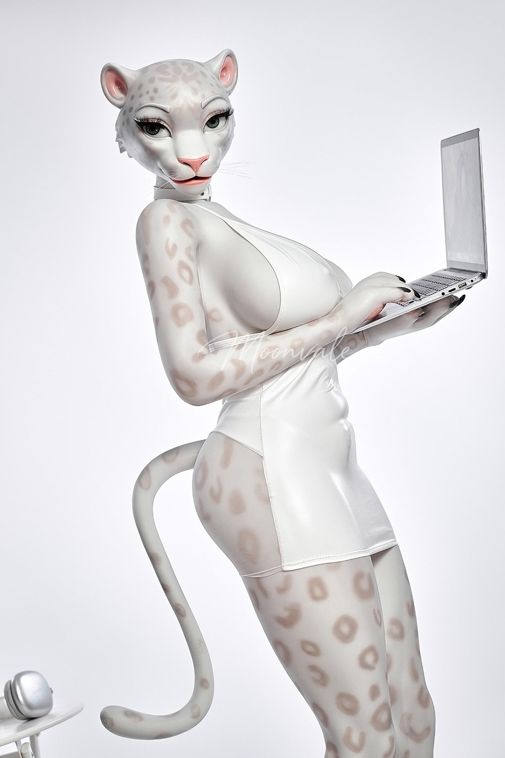 165cm/5ft5 D-cup Full Silicone Furry Sex Doll Velara White