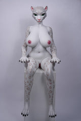 165cm/5ft5 D-cup Full Silicone Furry Sex Doll Velara White