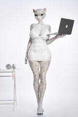 165cm/5ft5 D-cup Full Silicone Furry Sex Doll Velara White