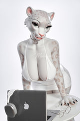 165cm/5ft5 D-cup Full Silicone Furry Sex Doll Velara White