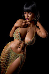 148cm/4ft10 Realistic Ebony Big Breast Full Silicone Sex Doll Nina #S13