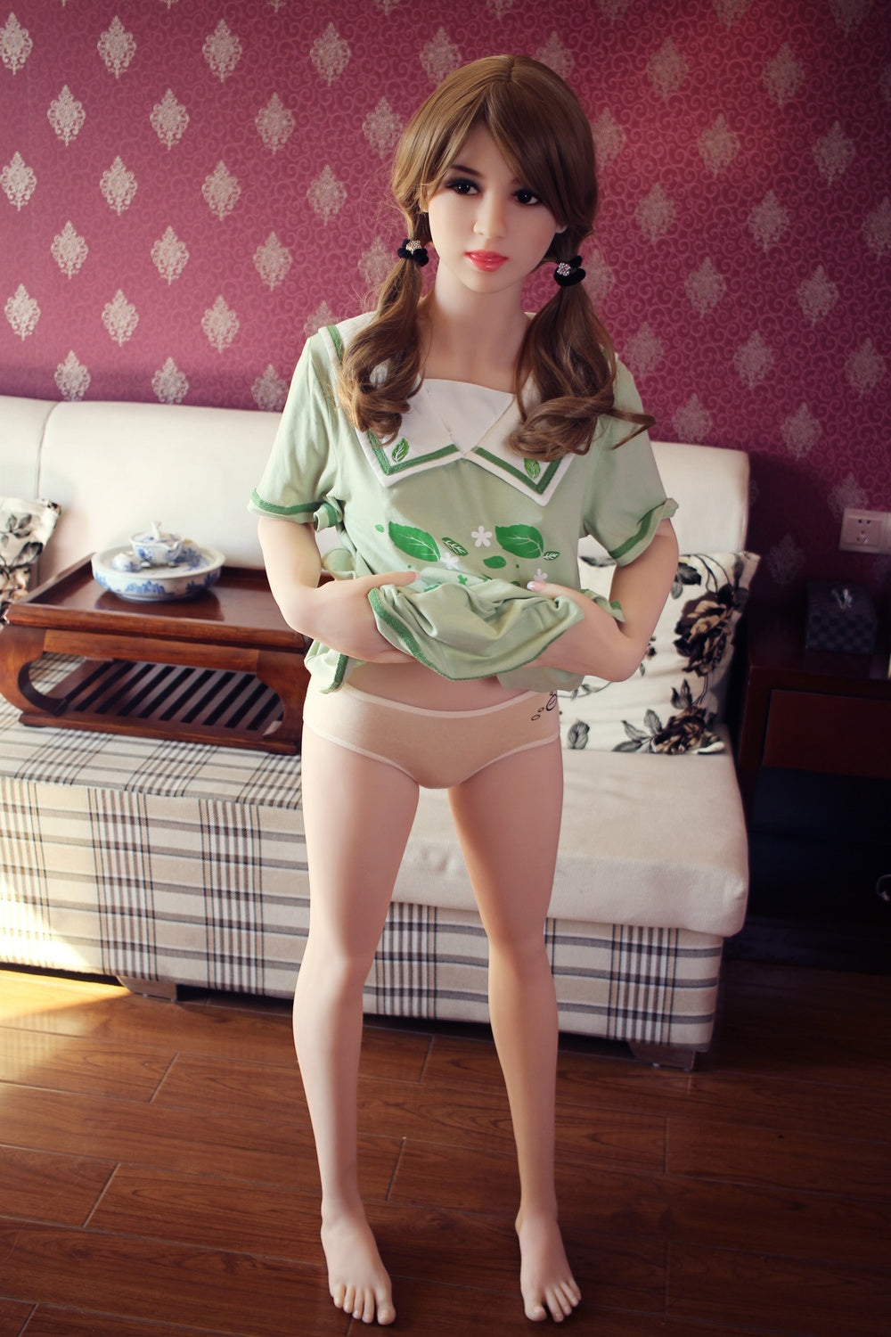 155cm/5ft1 A-Cup Asian Small Breast TPE Sex Doll Pearl #90