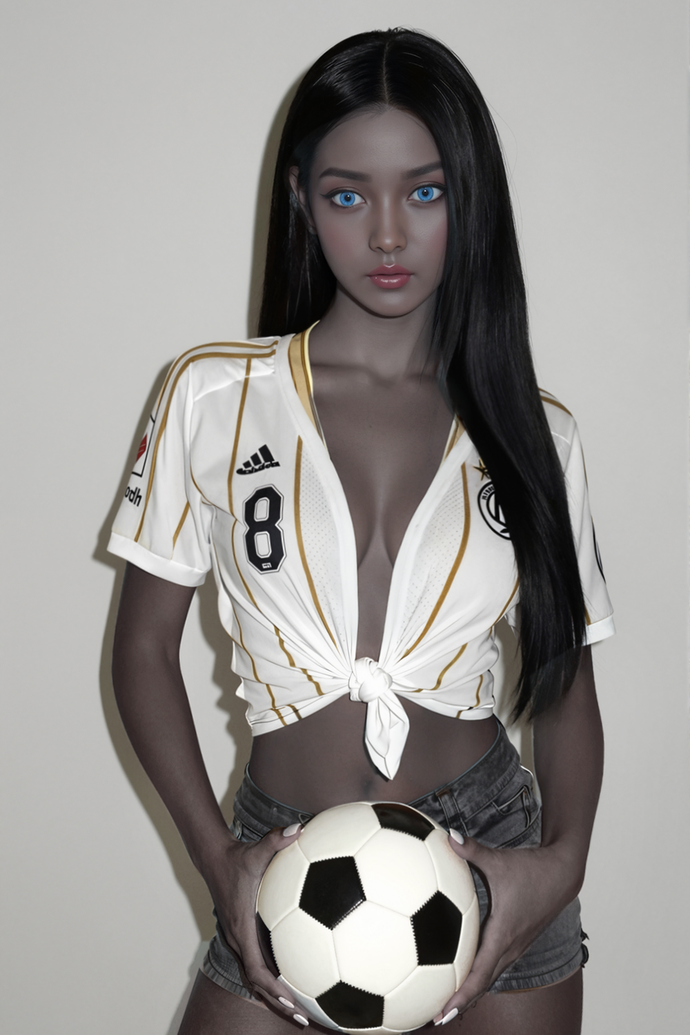 157cm/5ft2 Ebony Hybrid Sex Doll with Silicone Head Vivian #14