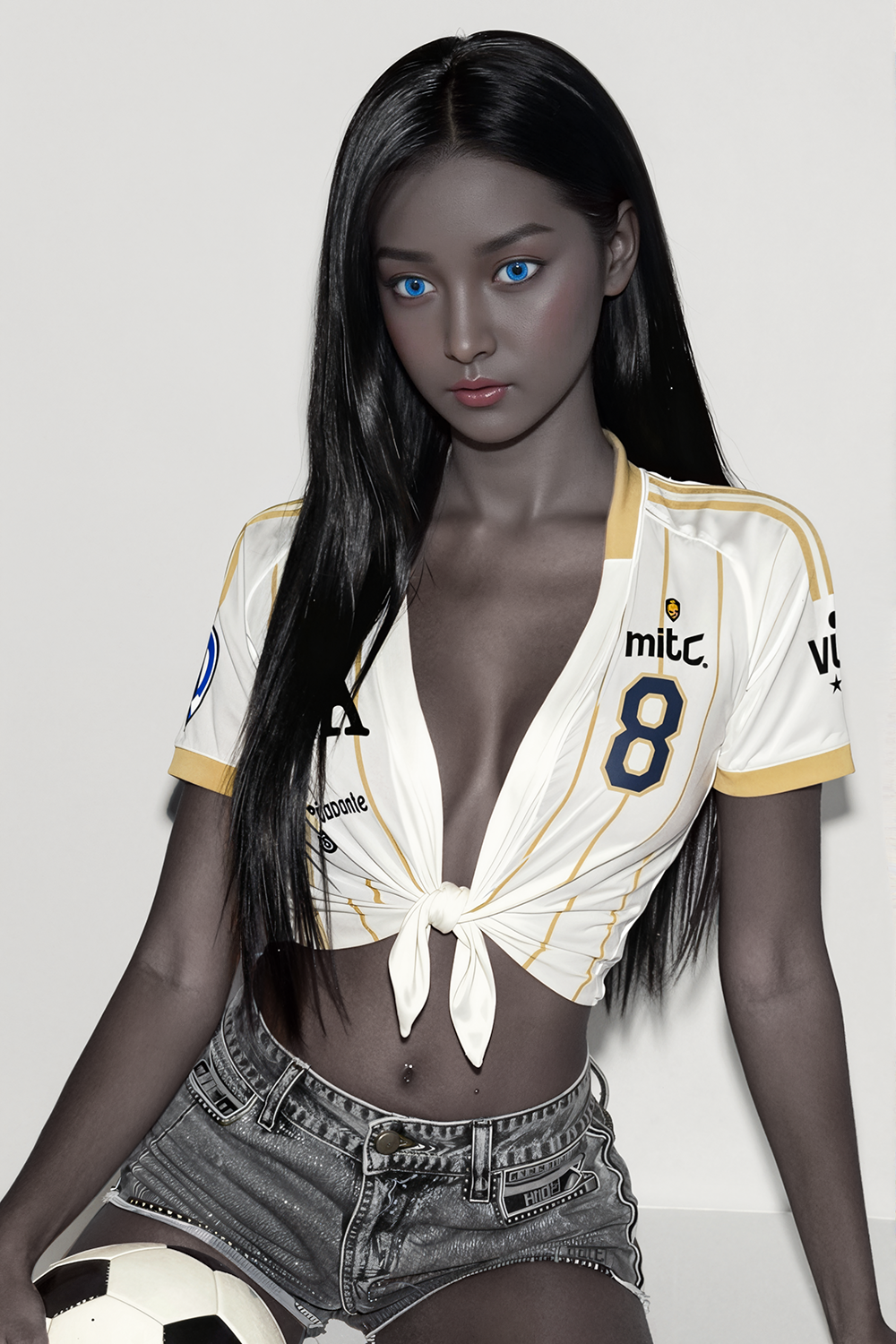 157cm/5ft2 Ebony Hybrid Sex Doll with Silicone Head Vivian #14