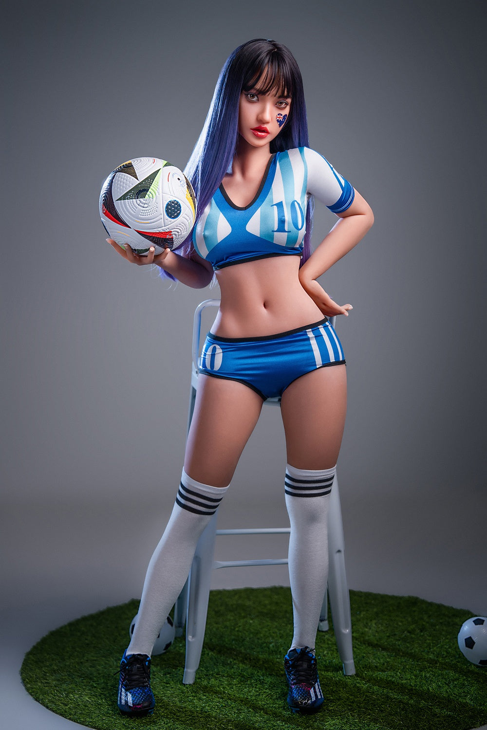 152cm/5ft C-Cup Movable Jaw ROS Hybird Sex Doll with Silicone Head Greta #M29