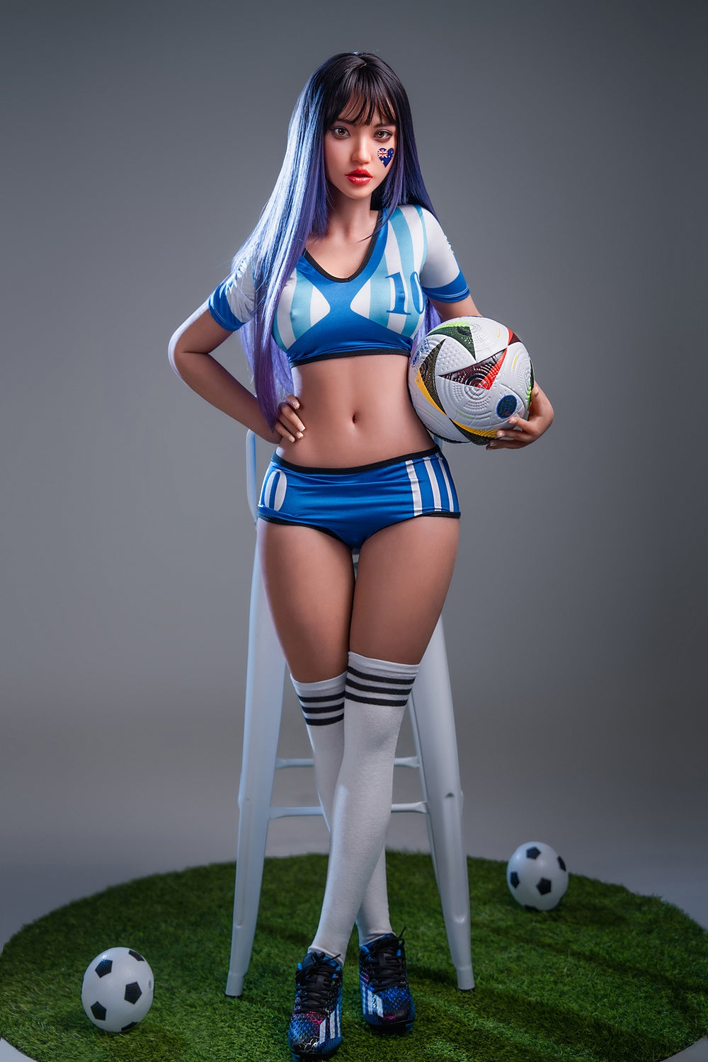 152cm/5ft C-Cup Movable Jaw ROS Hybird Sex Doll with Silicone Head Greta #M29