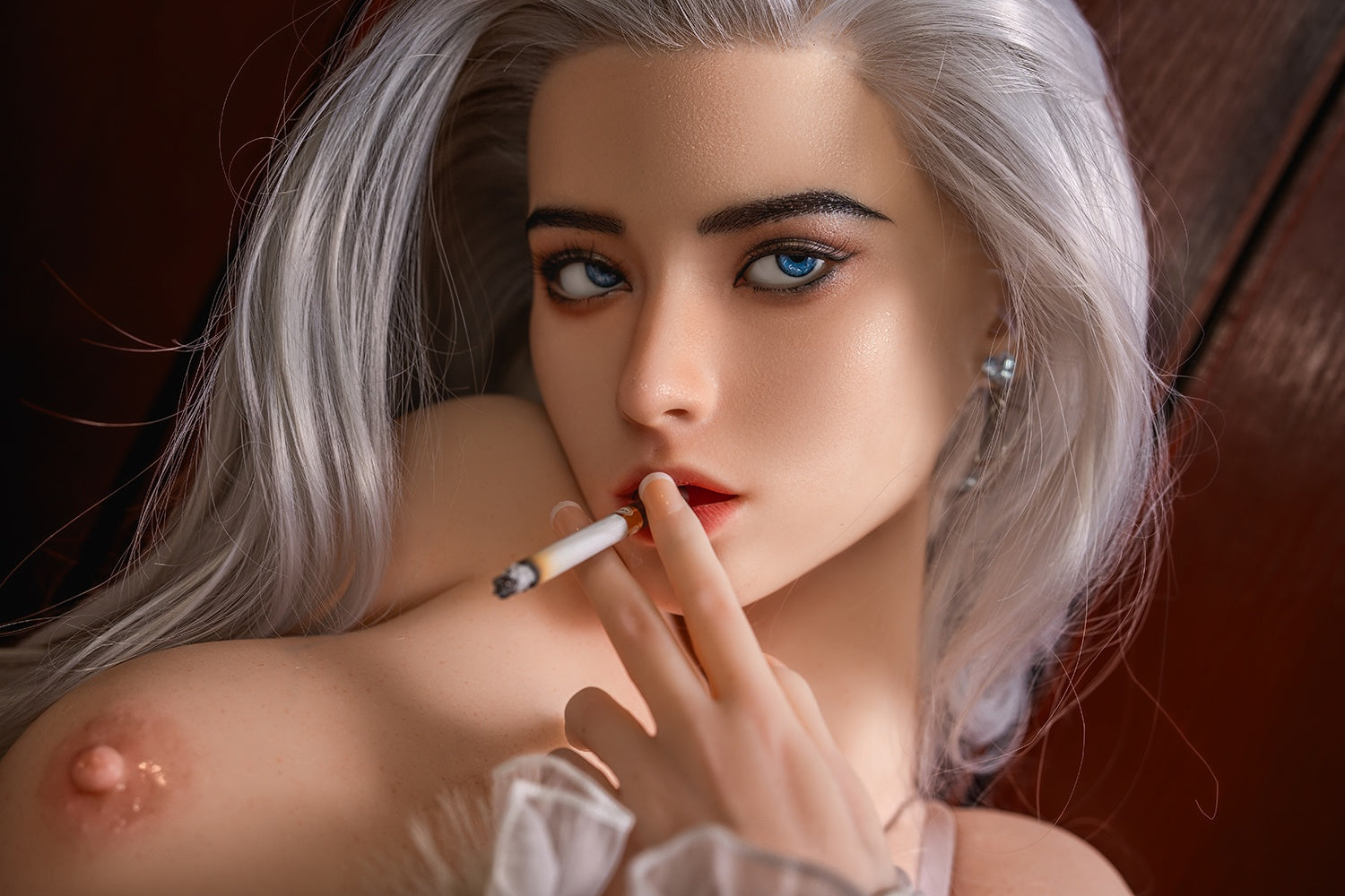 164cm/5ft5 Hybrid Sex Doll with ROS Silicone Head Violette #M12