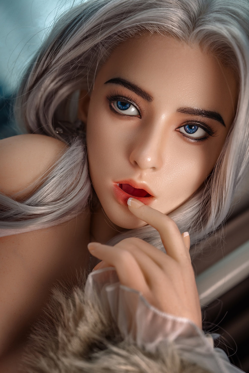 164cm/5ft5 Hybrid Sex Doll with ROS Silicone Head Violette #M12