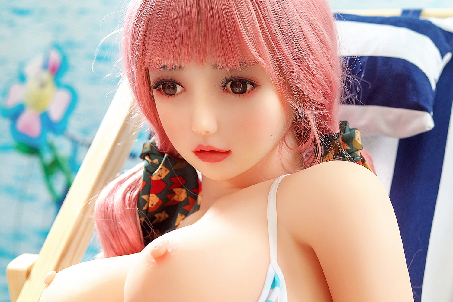 148cm/4ft10 Pink Hair Medium Breast TPE Sex Doll Arya #164