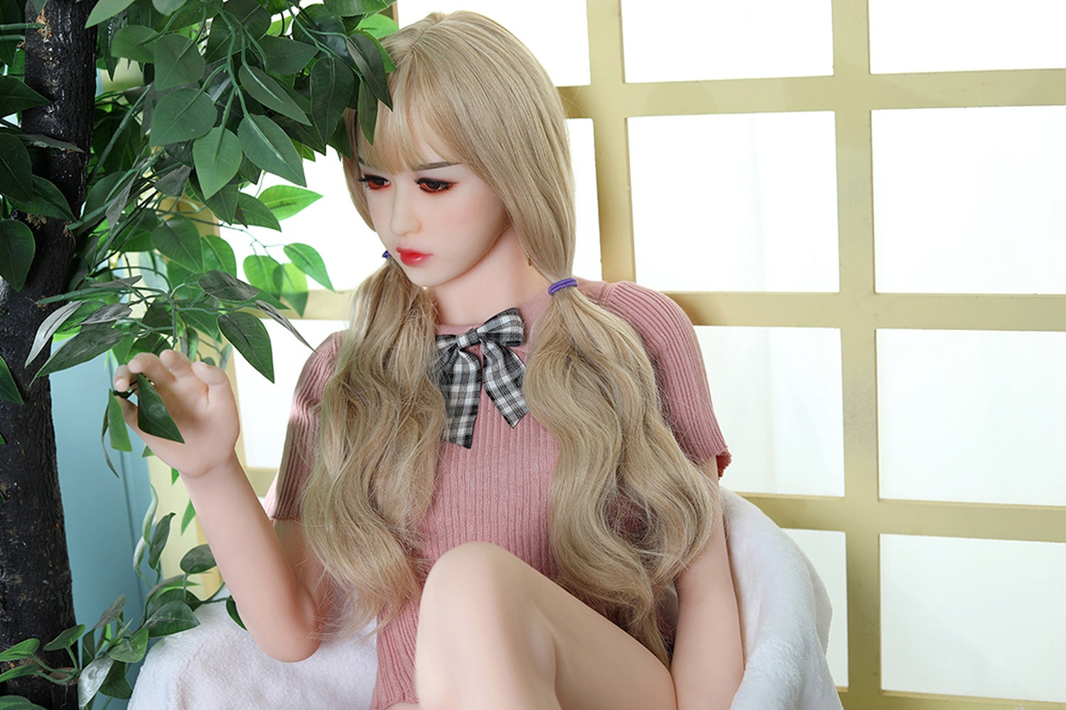 155cm/5ft1 A-Cup Blonde Asian TPE Sex Doll Chaewon #205