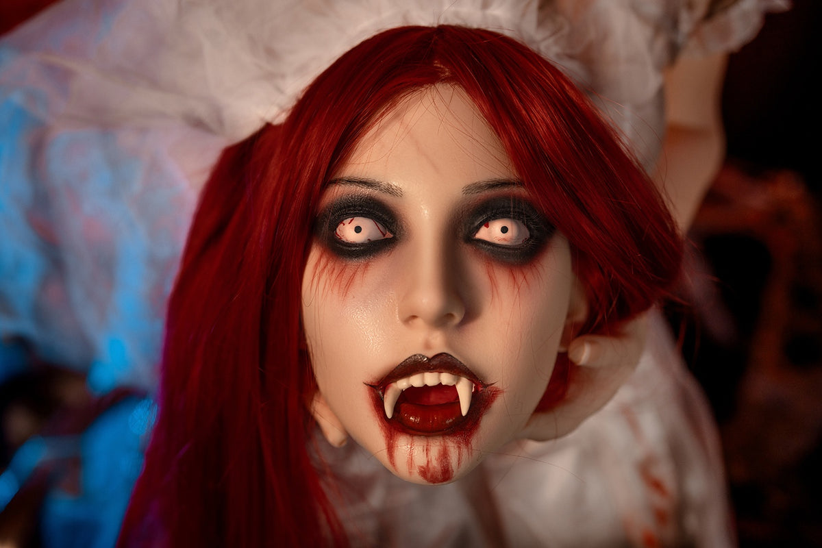 169cm/5ft7 Halloween Zombie Bride Hybrid Sex Doll with ROS Silicone Head Lilith #M7