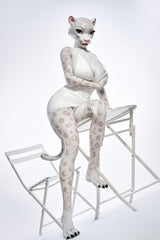 165cm/5ft5 D-cup Full Silicone Furry Sex Doll Velara White