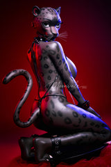 165cm/5ft5 D-cup Full Silicone Furry Sex Doll Velara Black