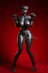 165cm/5ft5 D-cup Full Silicone Furry Sex Doll Velara Black