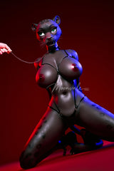 165cm/5ft5 D-cup Full Silicone Furry Sex Doll Velara Black