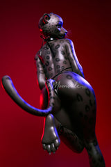 165cm/5ft5 D-cup Full Silicone Furry Sex Doll Velara Black