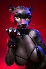 165cm/5ft5 D-cup Full Silicone Furry Sex Doll Velara Black
