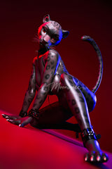 165cm/5ft5 D-cup Full Silicone Furry Sex Doll Velara Black