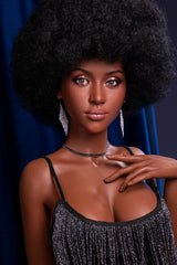 159cm/5ft3 D-Cup Lifelike Ebony Silicone Sex Doll Fernanda #067