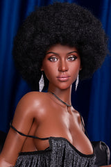 159cm/5ft3 D-Cup Lifelike Ebony Silicone Sex Doll Fernanda #067