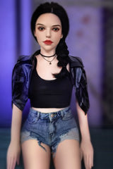 159cm/5ft2 A-Cup Skinny Hybrid Sex Doll with Silicone Head Kay #S16
