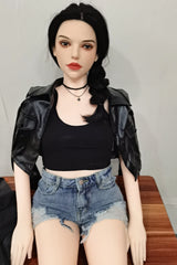 159cm/5ft2 A-Cup Skinny Hybrid Sex Doll with Silicone Head Kay #S16