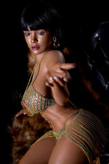 148cm/4ft10 Realistic Ebony Big Breast Full Silicone Sex Doll Nina #S13