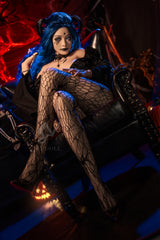 164cm/5ft5 Gothic Succubus Hybrid Sex Doll with Silicone Head Elvira #221