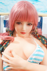 148cm/4ft10 Pink Hair Medium Breast TPE Sex Doll Arya #164